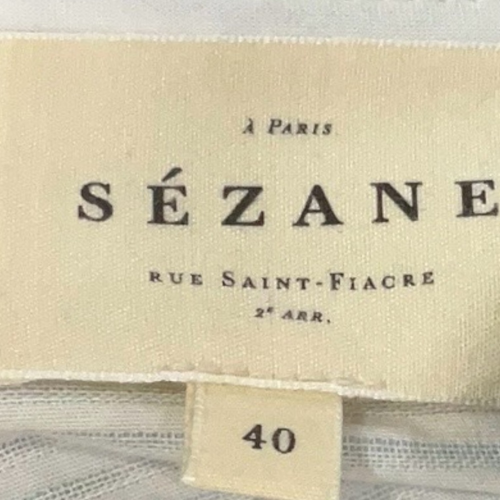 Sezane Robe Odalie Seersucker Bleu Ecru FR 40 / US 8 - Picture 8 of 14